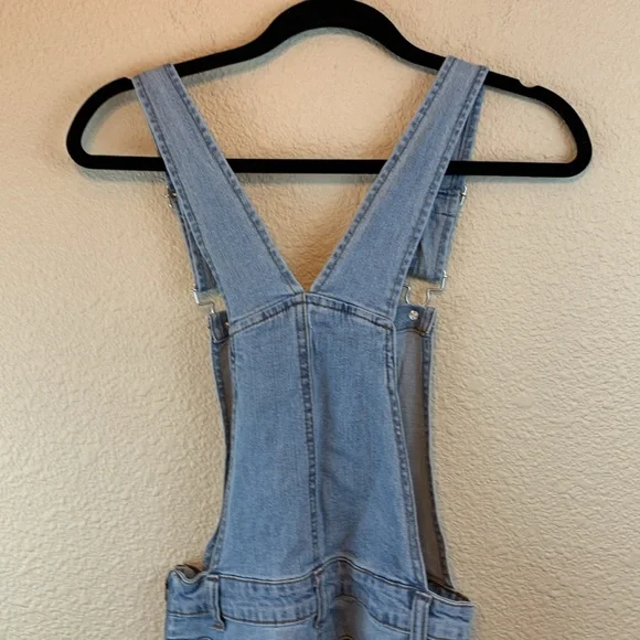 No Boundaries womens denim overalls sz XS casual fall comfy 90s streetwear - Picture 5 of 9